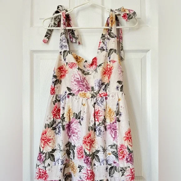 House of Harlow 1960 Floral Linen Blend Maxi Dress M - Picture 3 of 8